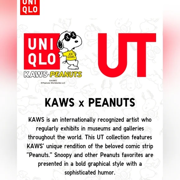 KAWS x Peanuts Uniqlo UT T-shirt 2017, NEW - Picture 4 of 10